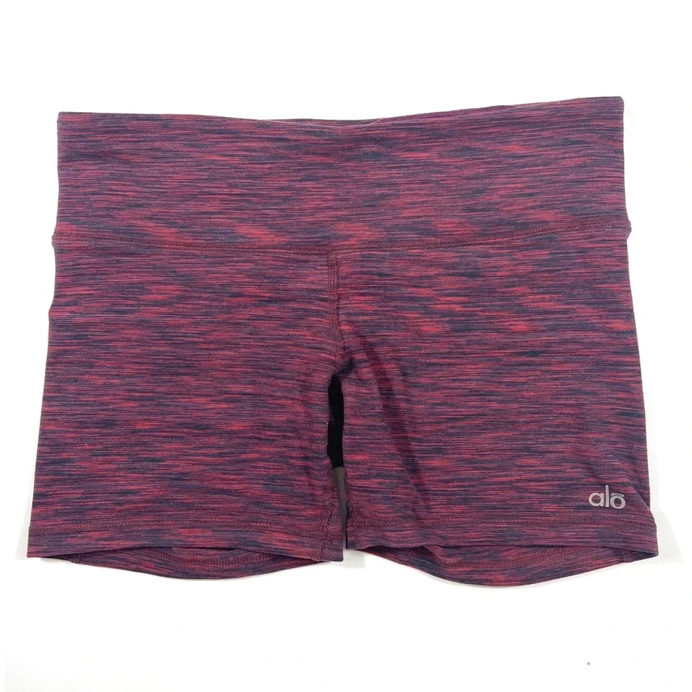 Alo Yoga Big Waves Short Small Garnet Space Dye Yoga Shorts Pilates Barre Gym